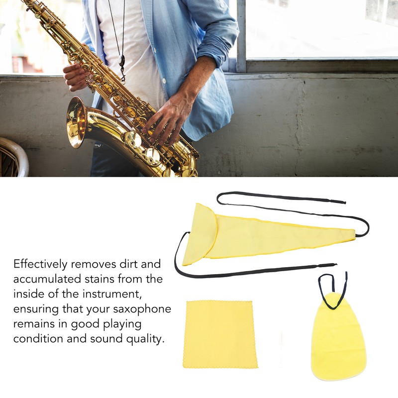 4Pcs Sax Mouthpiece Brush Kit Lightweight Portable Reliable Wiping Cloth
