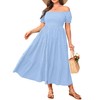 Plus Size Summer Dress Light Blue Baby Shower Long Maternity