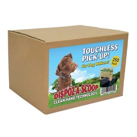 Dispoz-A-Scoop Dog Poop Bags (250 Pack) | Easy Safety Scoopers | Disposable Pet Waste Bags, Scoop & Seal, Unscented