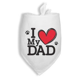 I Love My Dad Father's Day Dogs Bandana Funny Cute Dog Bandana Fathers Day Birthday Christmas Photo Prop Pet Scarf Accessories for Pet Dogs Lovers Dog Dad Gifts