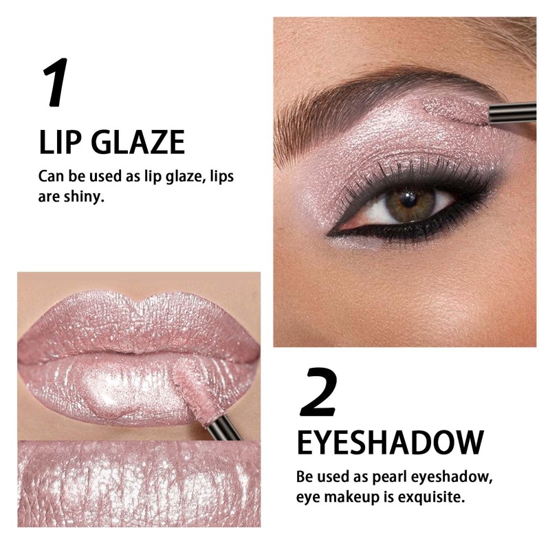 Metallic Diamond Glitter Lip Gloss - Waterproof, Lightweight, Long-Lasting Pink