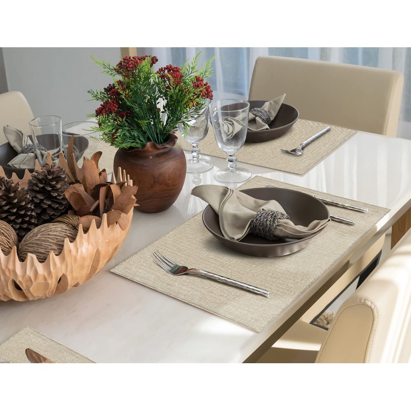 ablieve Manteles individuales para mesa de comedor Juego de 6