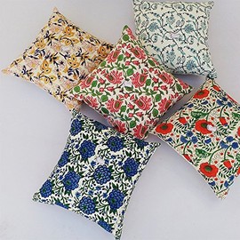 Indacorify Traditional Jaipur Set Of 5 Block Print Fabric Indian Cushions Pillow Covers Decorative Throw Pillowcases Handcrafted Outdoor Cushion Cover Boho Pillow Shams (18 X 18 Inches)