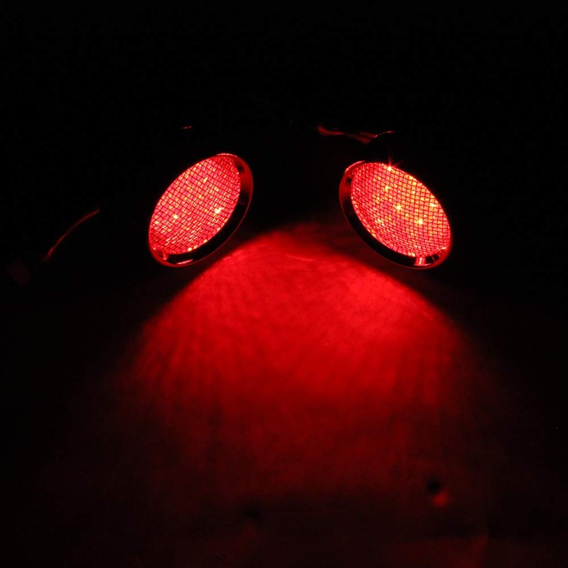 MISS MOLY Chrome Motorcycle LED Turn Signals RED Light Brake