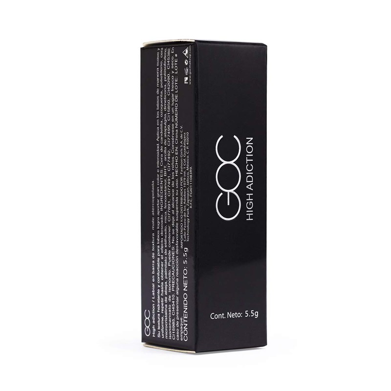 GOC, Labial mate, Lipstick High Adiction, Textura Suave, Larga duración,