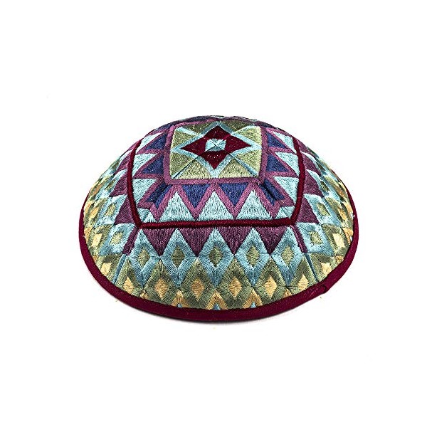 EMANUEL Yair Kippah for Men and Women Embroidered Silk Yarmulke