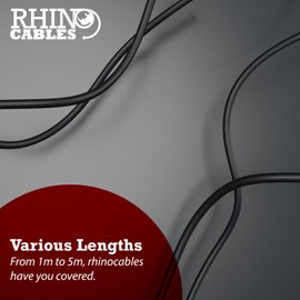 rhinocables - Firewire Cable | 9 Pin to 4 Pin IEEE 1394 | Fast Data Transfer | Audio & Video Connectivity for PC & Camera | Versatile Length Options, Black, 2m