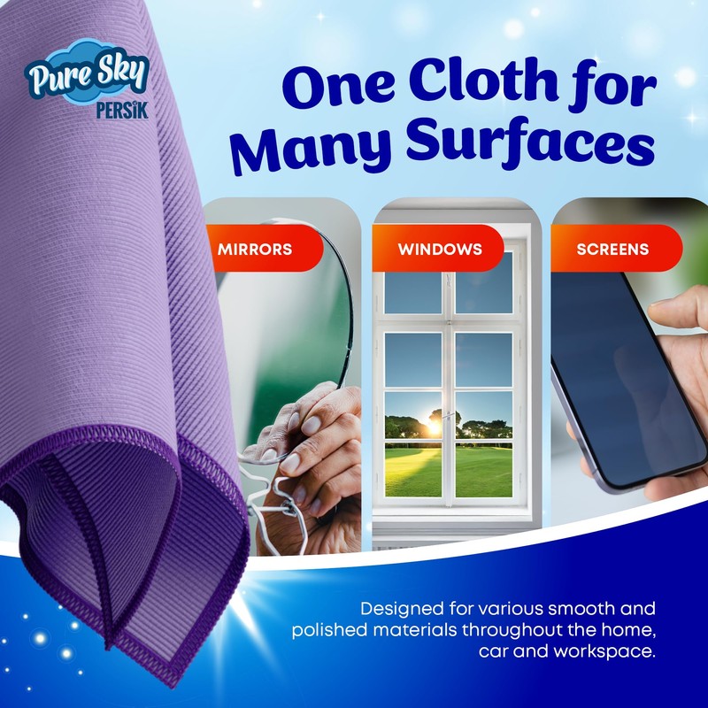 Pure Sky Microfiber Window & Glass Cleaning Cloth - JUST