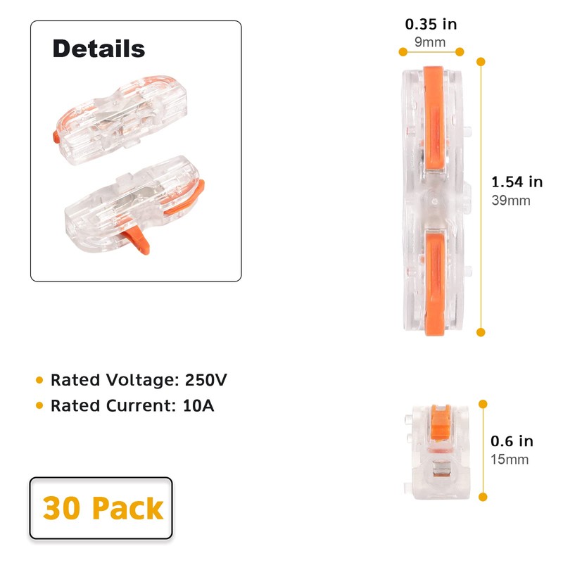 Lever Wire Connectors for AWG 28-12 Wire, Assemblable Wire Connectors