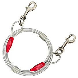 Spiral Tie Out Stake For Dogs Tie Out Cable Strong Steel For Picnic Training Gardening Camping Tie Out Wire And Stake Available in 6 10 20 Feet (10 Feet Cable 3 Metre, Silver)