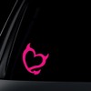 Devil Heart Car Sticker / Decal - Hot Pink