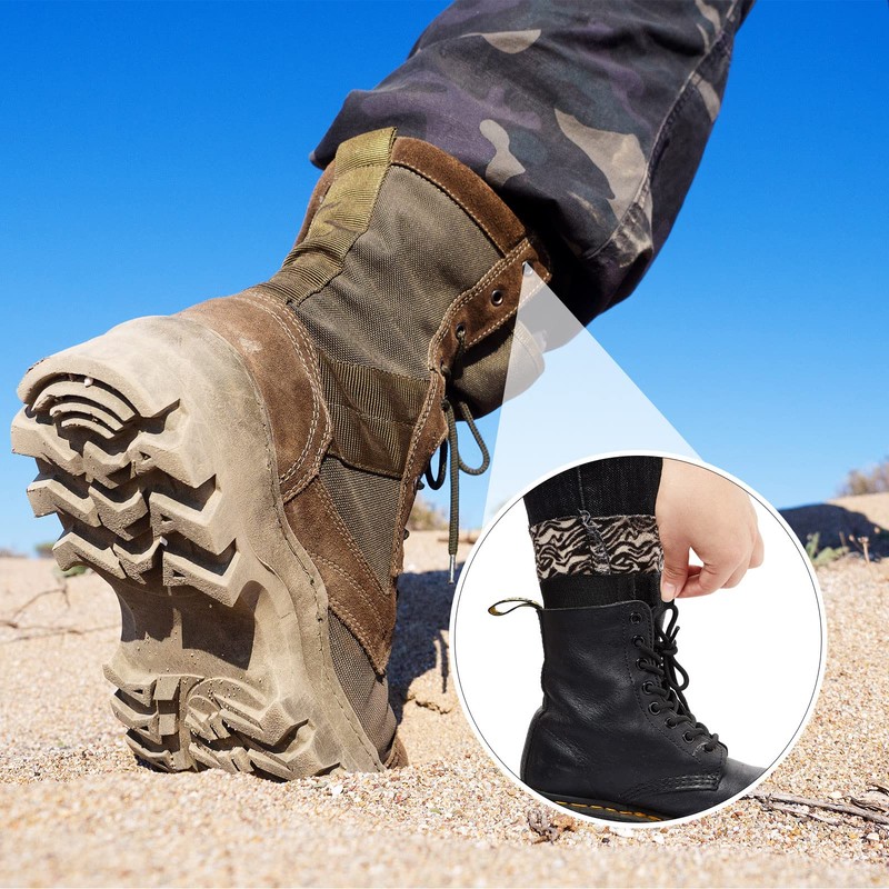Chivao 8 Pieces Black Boot Blousers Elastic Military Boot Straps