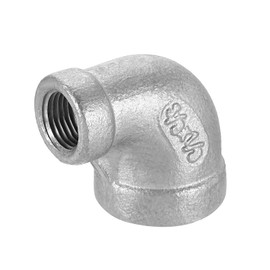 HARFINGTON 304 Stainless Steel 90 Degree Elbow Fittings NPT 3/8 x NPT 1/8 Female to Female Threaded Adapter Pipe Fitting for Connecting Water Pipe Air Hose PVC Tube Cast Coupling
