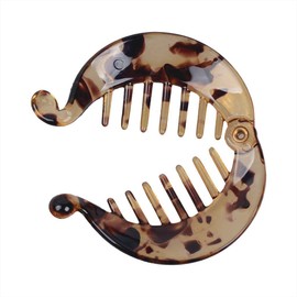 3 Pcs Resin Banana Hair Clips Small Banana Hair Combs Fishtail Hair Clip Side Comb Round Ponytail Holder for Women Girl Hair Accessories and Styling Barrettes