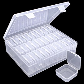 WYYFXY® Pack of 30 Small Storage Boxes 5.5 × 5.5 × 2 cm Small Box Square Mini Storage Box Diamond Painting Storage Box Small Parts for Small Parts Beads Rings Earrings Seeds