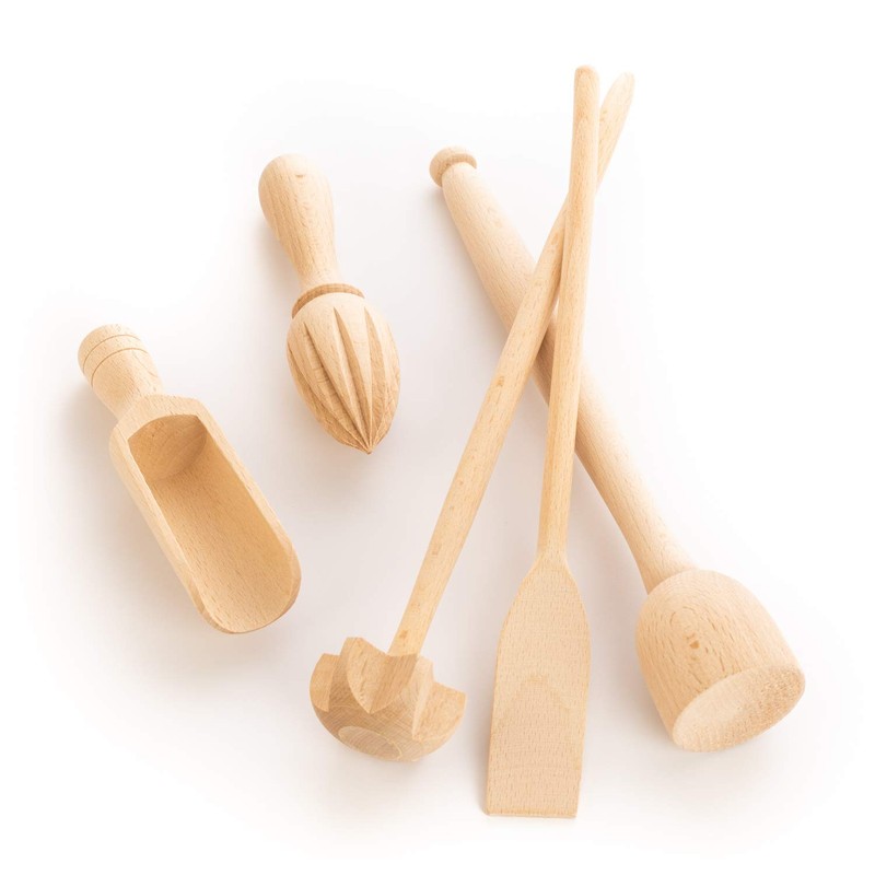 tuuli Kitchen Utensil Set Kitchen Cooking Beech Wood (Whisk, Spatula,