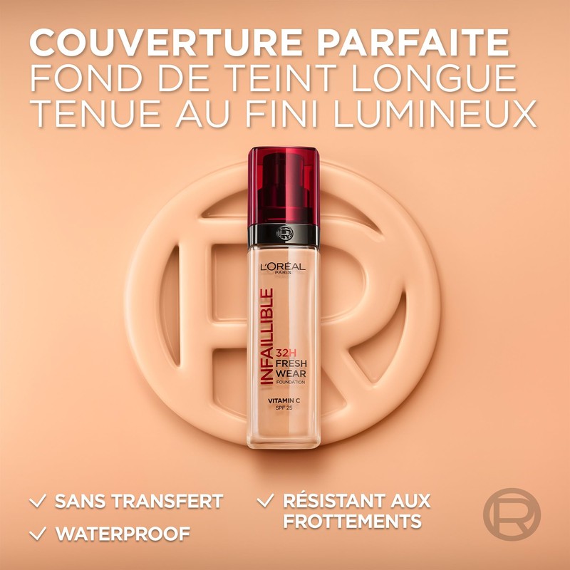 L'Oréal Paris makeup, waterproof and long-lasting liquid foundation with SPF