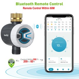 RAINPOINT - Temporizador de riego para exteriores, temporizador de manguera Bluetooth a 60 m de rango de conexión, temporizador de agua de riego digital para manguera de jardín, temporizador de llave