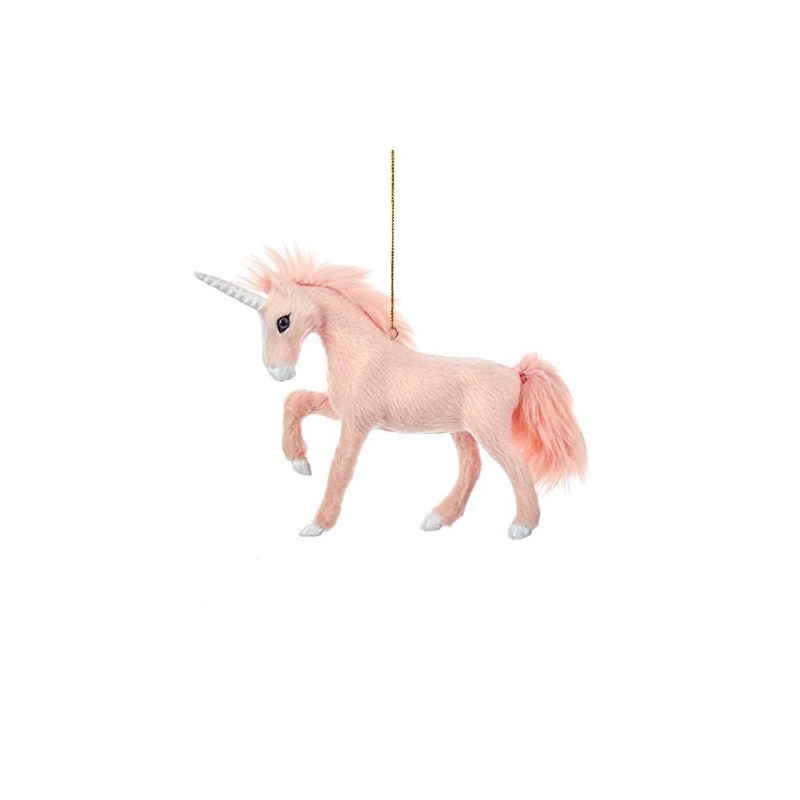 Kurt Adler 5" FURRY PINK UNICORN ORNAMENT