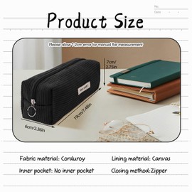 Electri-HQ Pencil Case, 8 Colours to Choose From, Pencil Case, Milky Grey for Girls, Teenagers, Pencil Case, Pencil Case, School Pencil Case for School, Office, black, simplicity