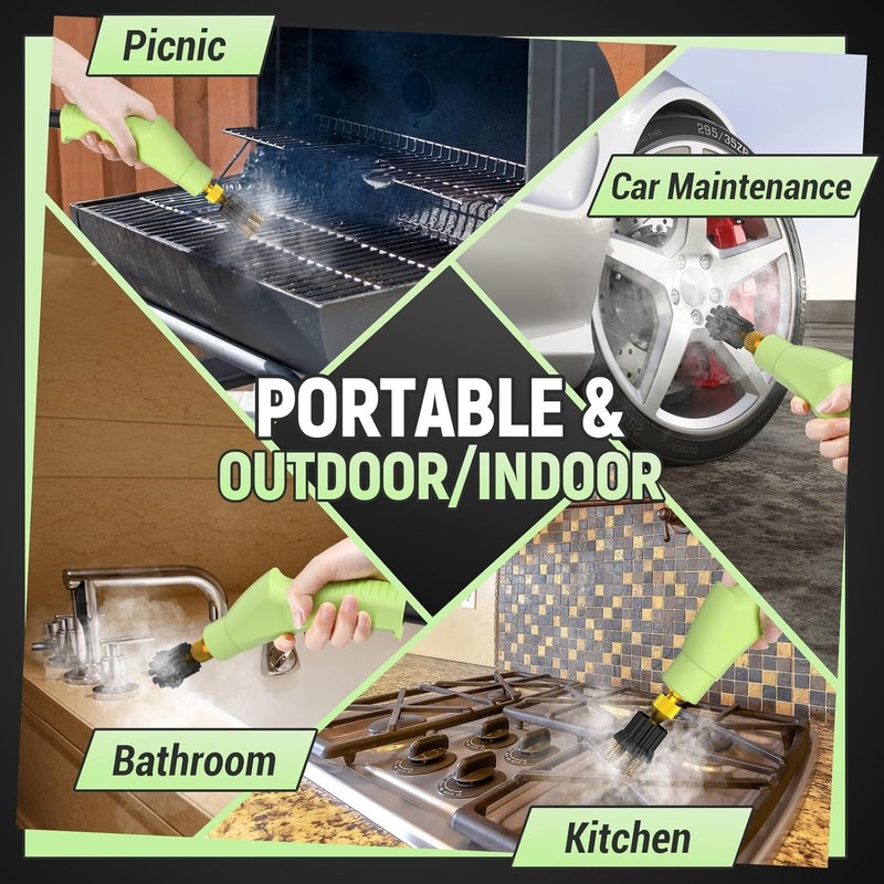 2500W Portable Handheld Steam Cleaner for Car, Large Capacity 10s