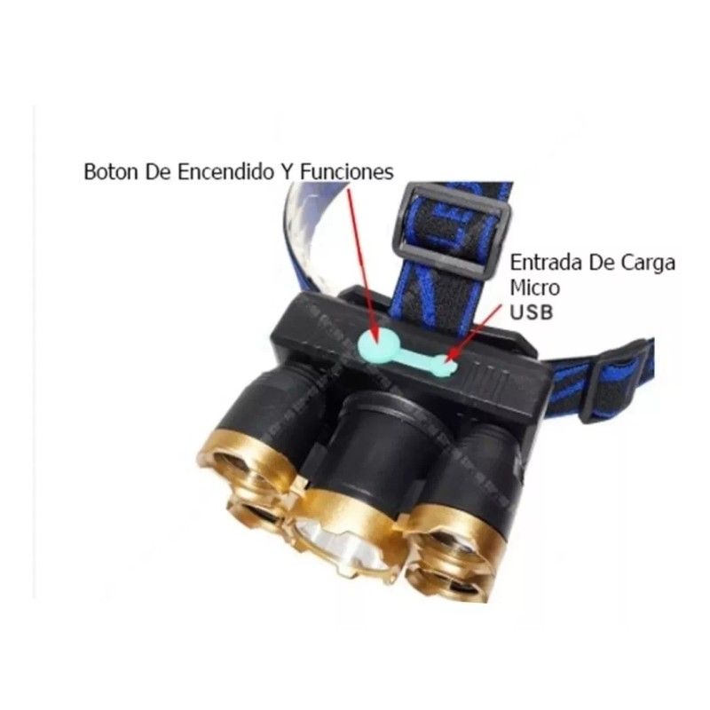 ALEGIRA T Lampara De Cabeza Linterna Frontal Con 4 Modos