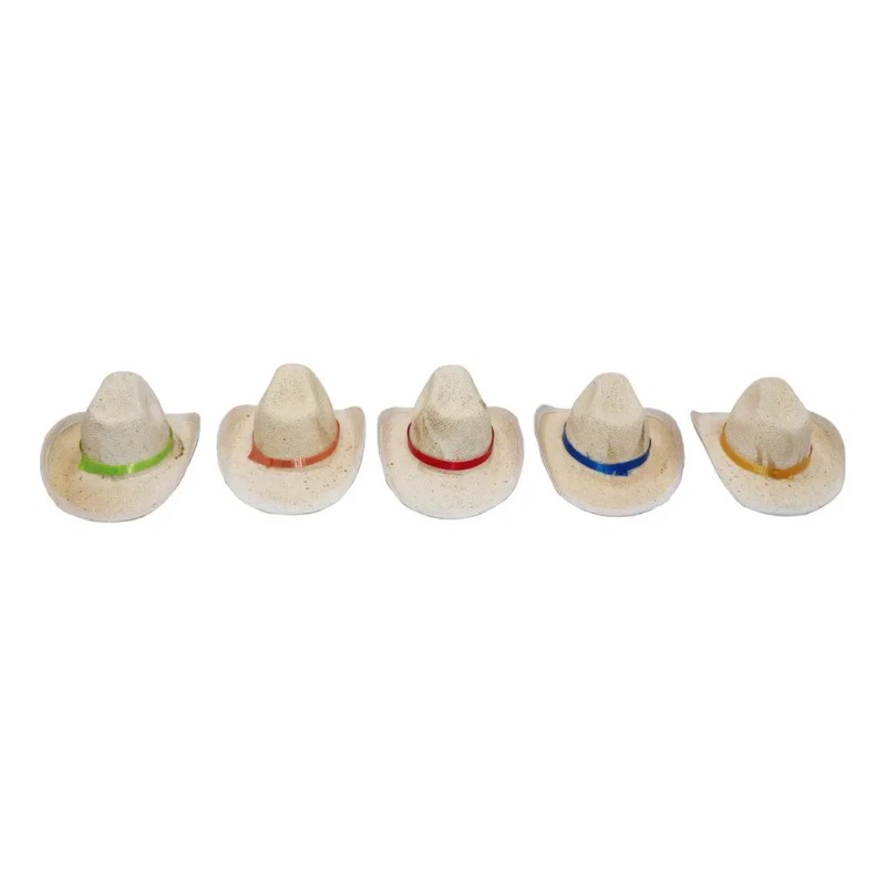 20 Sombrero Texano 8cm Vaquero Miniatura Mini Color Natural