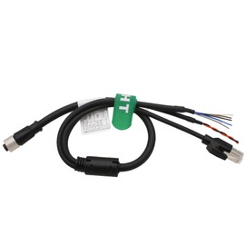 HangTon M12 Aviation 12 Pin Female Cable for DJI Livox Mid-360 LiDAR Sensor to Computer Ethernet Power Debugging, 1 to 3 Splitter, A-Coded Connector to RJ45 and Flying Leads, 25cm