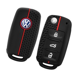 Batheidon Car key case for VW, for Skoda key case, for Seat Ibiza key case, car key case for VW Polo 9N and 6R, for VW T5 key case, decorative case for car keys