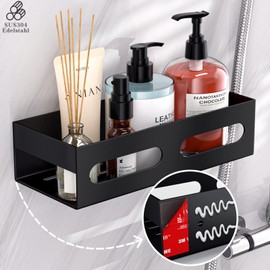 Bestdon Duschablage Ohne Bohren Schwarz, Selbstklebend Duschregal Badezimmer Regal, Badregal Shampoo Halter für Dusche Aufbewahrung, SUS304 Edelstahl, Rostfrei