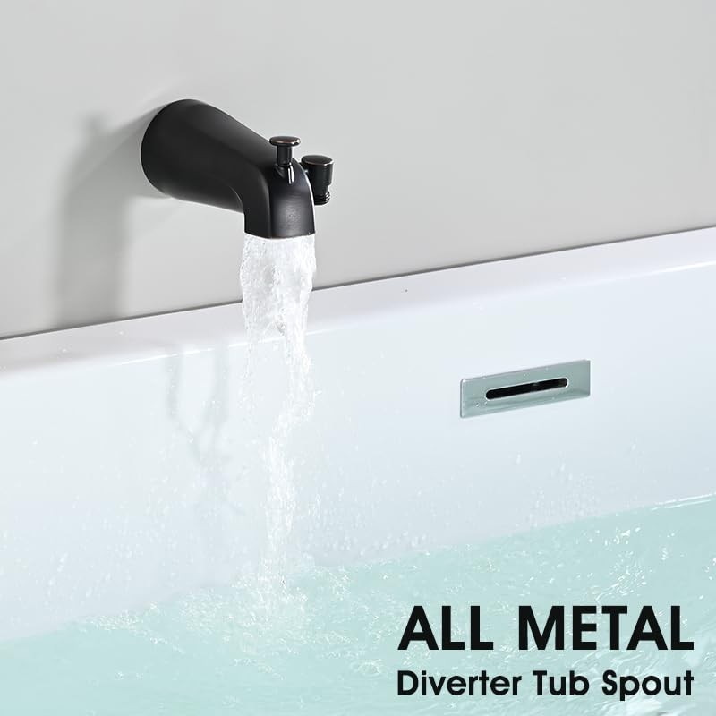 PROOX All Metal Tub Spout with Diverter Matte Black, Diverter