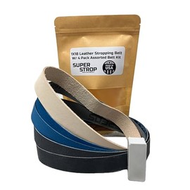 1 X 18 inch Assorted Sharpening Belt Kit with Super Strop Leather Honing Strop Belt