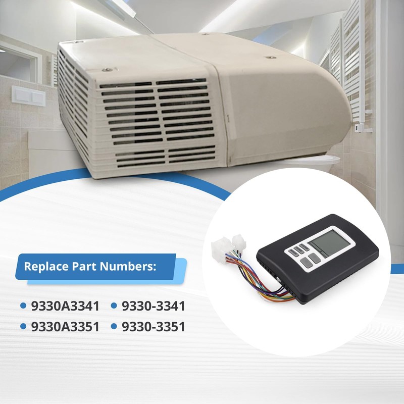 9330A3341 9-Series Digital Thermostat Compatible with Coleman 12V, Black, Suitable