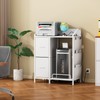 WODRAWER Printer Stand with Fabric Drawers, Lateral Office Filing Cabinets