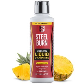 Steel Fit Steel Burn Premium Liquid L-Carnitine 3000mg 31 Servings Island Pineapple, 1 Piece / 스틸핏 스틸 번 프리미엄 리퀴드 L-카르니틴 3000mg 31회분 아일랜드 파인애플, 1개