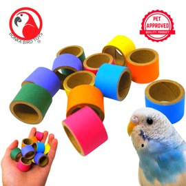 Bonka Bird Toys 2951 Pk12 0.75" Bagels, Medium Parrot Chew Foot Cage Toy, Conure, Quaker, Pionus, and Similar Sized Birds