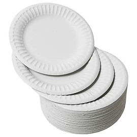 100 X 7 Inch Disposable Paper Plates for All Occasions Outdoor Parties Catering, Food Grade, Recyclable Suitable for Hot & Cold Use - Sealed Packaging