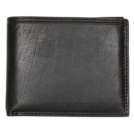 Black Trifold Compact Sized Soft Genuine Leather Wallet