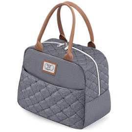 Lekespring Insulated Lunch Bag for Women – 9L Portable Leakproof Picnic Cool Bag for Work, School, Outdoor Picnic(Grey)