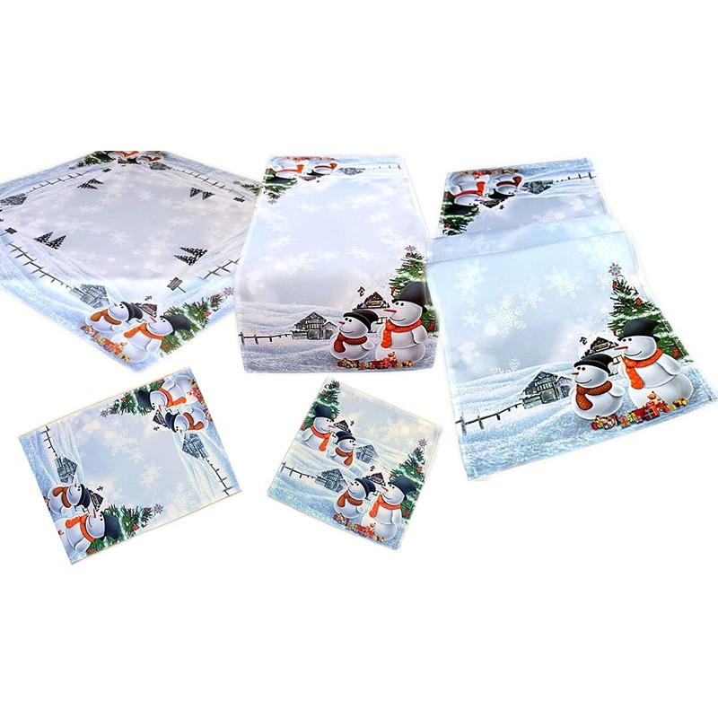 texpot Table Runner 40 x 90 cm Snowman Christmas Tablecloth
