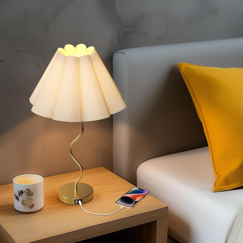 Fengarolam Touch Control Table Lamp with USB Ports, 22” Tall
