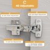 Furniware 2 pcs Soft Close Cabinet Hinge,4D Adjustment(Depth, Side,Height and