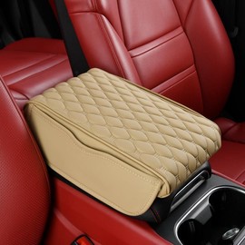 Car Center Console Armrest Protector, Plaid Pattern Car Armrest Protective Pad, Universal Car Armrest Box Booster Guard Pad, Boyfriend Gift, Car Stuff, Car Organization:_Black_1pc
