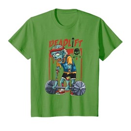 Zombie Deadlift Weightlifting Halloween Fitness Gym Workout Maglietta