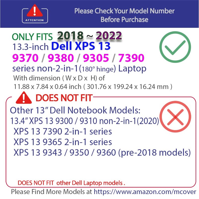 mCover Hard Shell Case ONLY Compatible for 13.3" Dell XPS