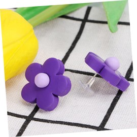 BESPORTBLE Colorful Polymer Clay Ear Studs for Women Fun All Match Decorative Earrings Durable and Safe Material for Travel and Purple