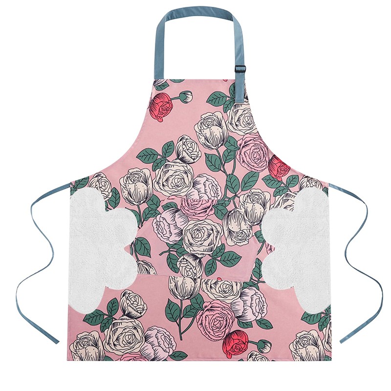 PUBMIND Floral Apron for Women with Pockets, Adjustable Chef Aprons