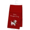 Primitives by Kathy Red Cotton-Linen Feliz Naughty Dog Dish Towel,