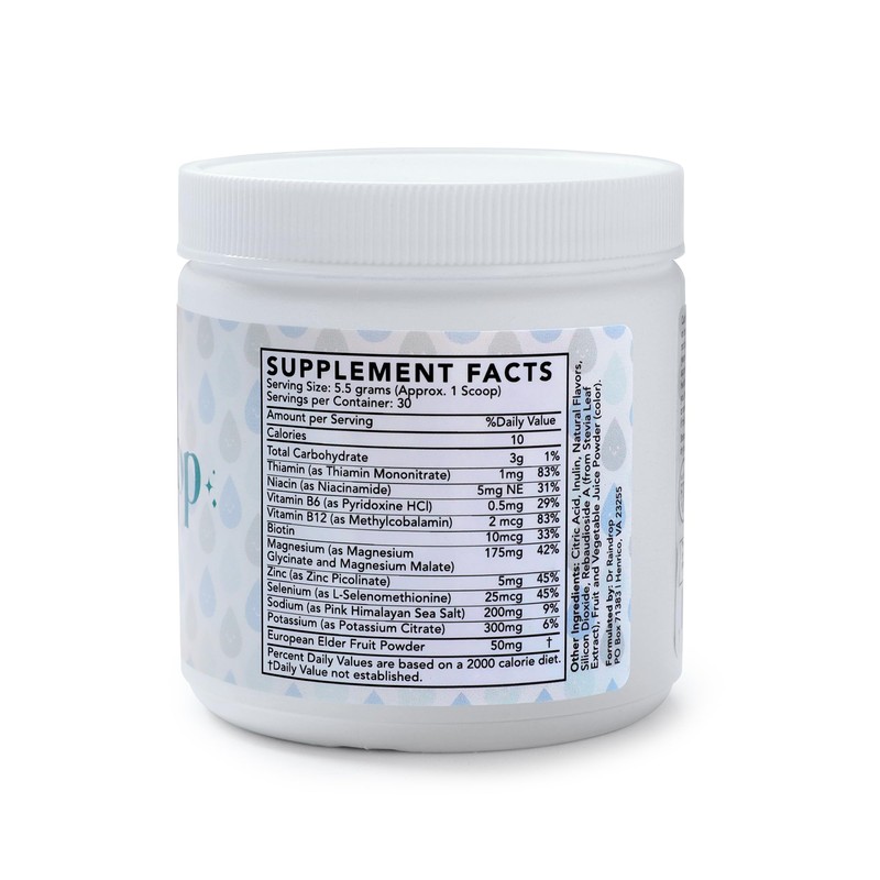 Dr Raindrop Blueberry Electrolyte Powder +Immune Support | No Added