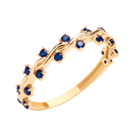 Old English Jewellers 9ct Yellow Gold Blue Sapphire Ladies Eternity Ring size J K L M N O P Q R S T U (Q)